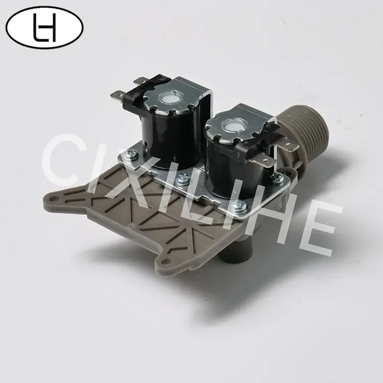 Gray Double Washing Machine Water Inlet Valve